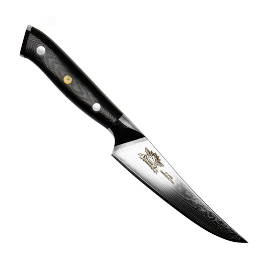 CHEF SUPPLY CO Kitchen Knives Dundee MK 1 Series 12 cm - 5" VG-10 Damascus Steak Knife Set of 4 - Black G10 Handles (Copy)