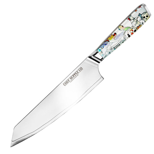 CHEF SUPPLY CO Kitchen Knives Inked Series Kiritsuke 20 cm - 8 inch VG-10 3-layer Damascus Steel Chef Knife