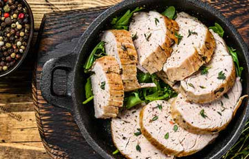 Teriyaki grilled pork tenderloin served with rice