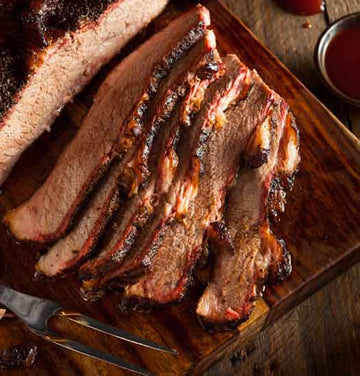 Texas BBQ brisket with barbecue sauce