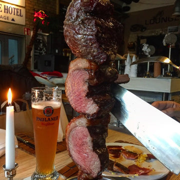 Brazilian picanha steak cooked over charcoal