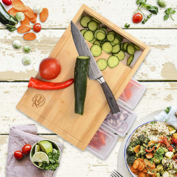 Bamboo chopping board for kitchen preparation