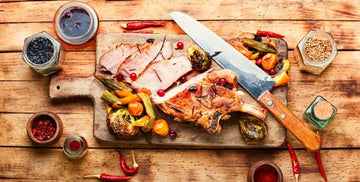 Roast pork with vegetables and barbecue sauce