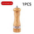 CHEF SUPPLY CO 1pcs primary color / CHINA 6-inch Manual Pepper Grinder Wooden Salt And Pepper Mill Multi-purpose Kitchen Tool Solid Wood Grinder For Kitchen Household