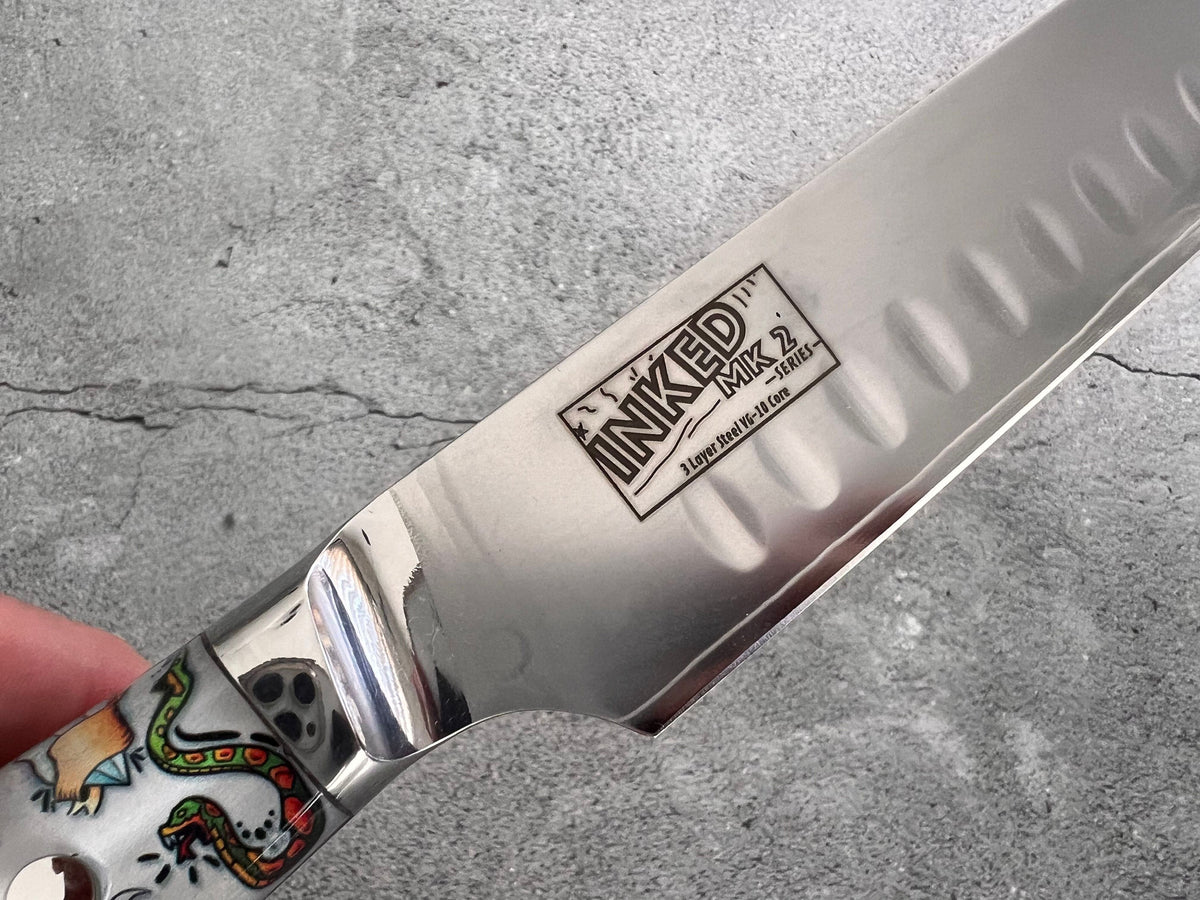 CHEF SUPPLY CO 3 Layer VG-10 Damascus 30 cm Slicing & Carving Knife - Inked MK2 Series - Open Box Special