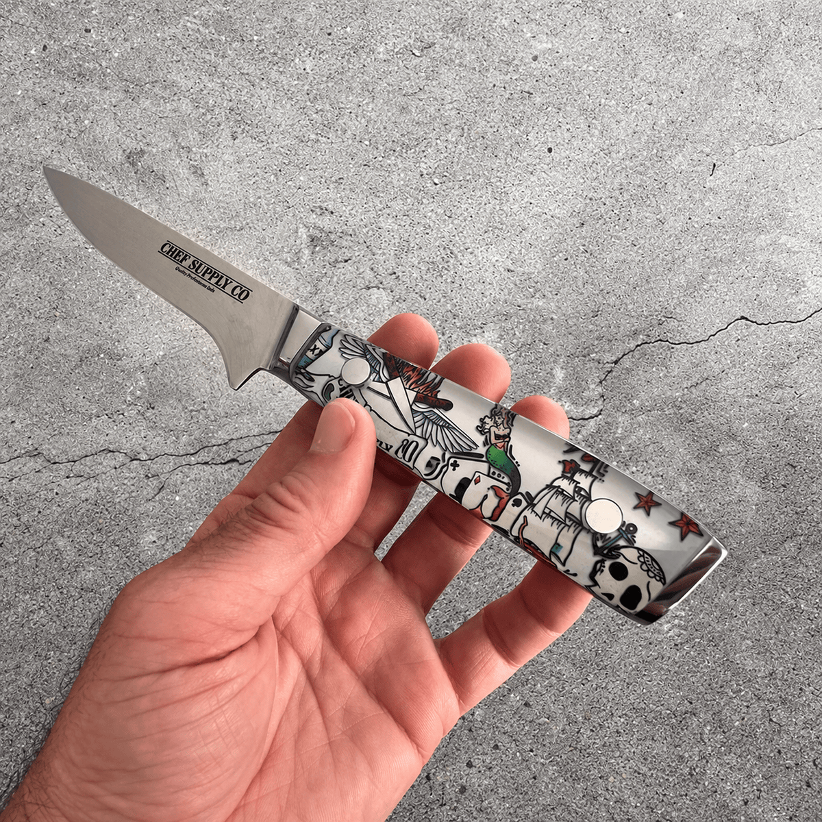 CHEF SUPPLY CO 45 Layer Damascus 18 cm Boning Knife - Inked Series - Open Box