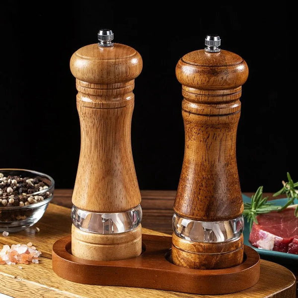 CHEF SUPPLY CO 6-inch Manual Pepper Grinder Wooden Salt And Pepper Mill Multi-purpose Kitchen Tool Solid Wood Grinder For Kitchen Household