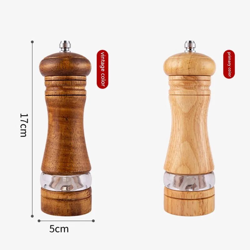CHEF SUPPLY CO 6-inch Manual Pepper Grinder Wooden Salt And Pepper Mill Multi-purpose Kitchen Tool Solid Wood Grinder For Kitchen Household