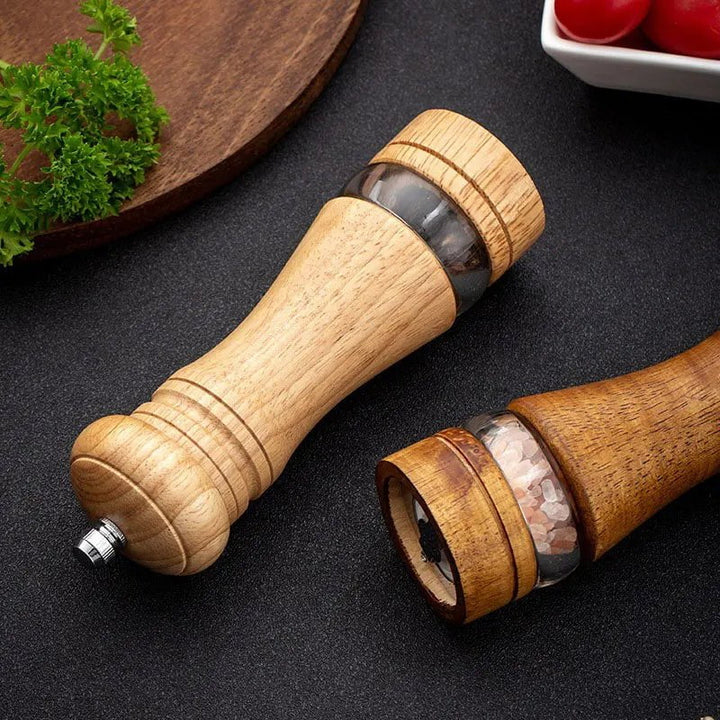 CHEF SUPPLY CO 6-inch Manual Pepper Grinder Wooden Salt And Pepper Mill Multi-purpose Kitchen Tool Solid Wood Grinder For Kitchen Household