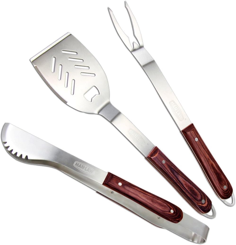 Chef Supply Co BBQ Grill Thermometer BBQ Wood Handle 3Pcs