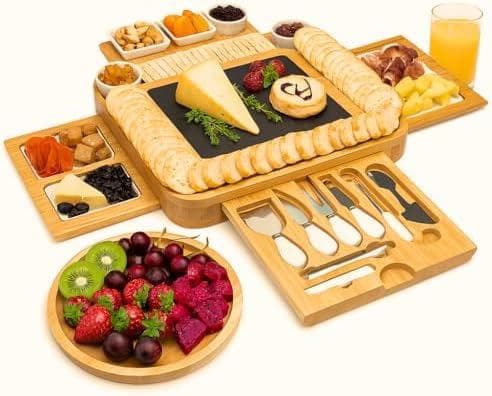 Chef Supply Co Cheese Board Premium Bamboo Cheese Board, Large