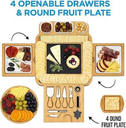 Chef Supply Co Cheese Board Premium Bamboo Cheese Board, Large