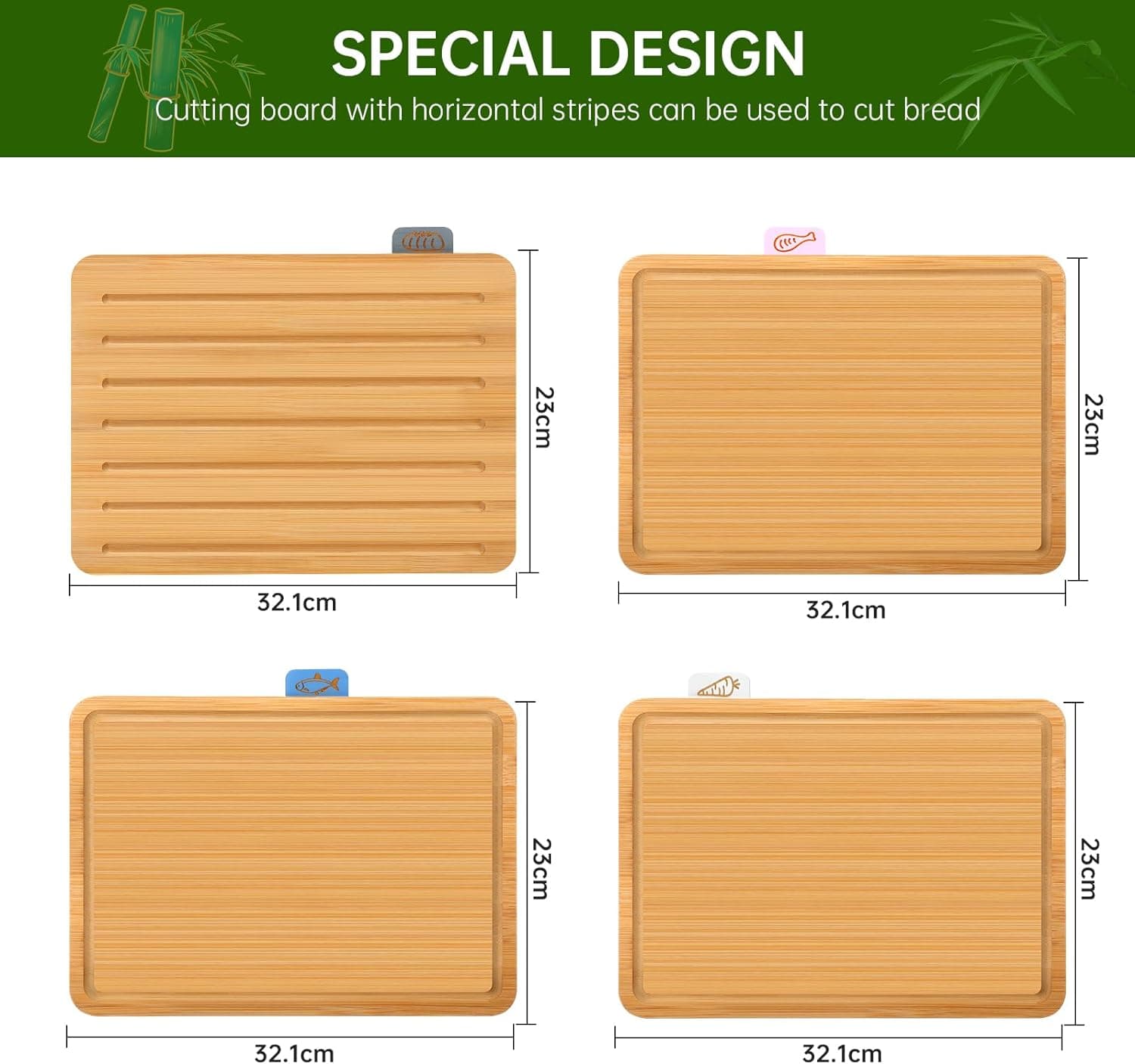 Chef Supply Co Chopping Boards Bamboo Chopping Board 4Pcs