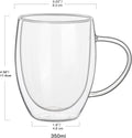 Chef Supply Co Coffee Mugs Double Wall Glass Coffee Mugs Set of 6