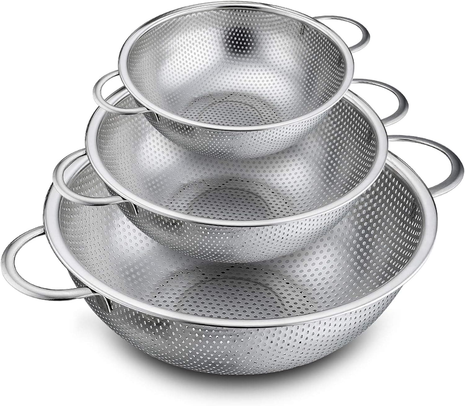 Chef Supply Co Colander Micro-Perforated Colanders 3Pcs