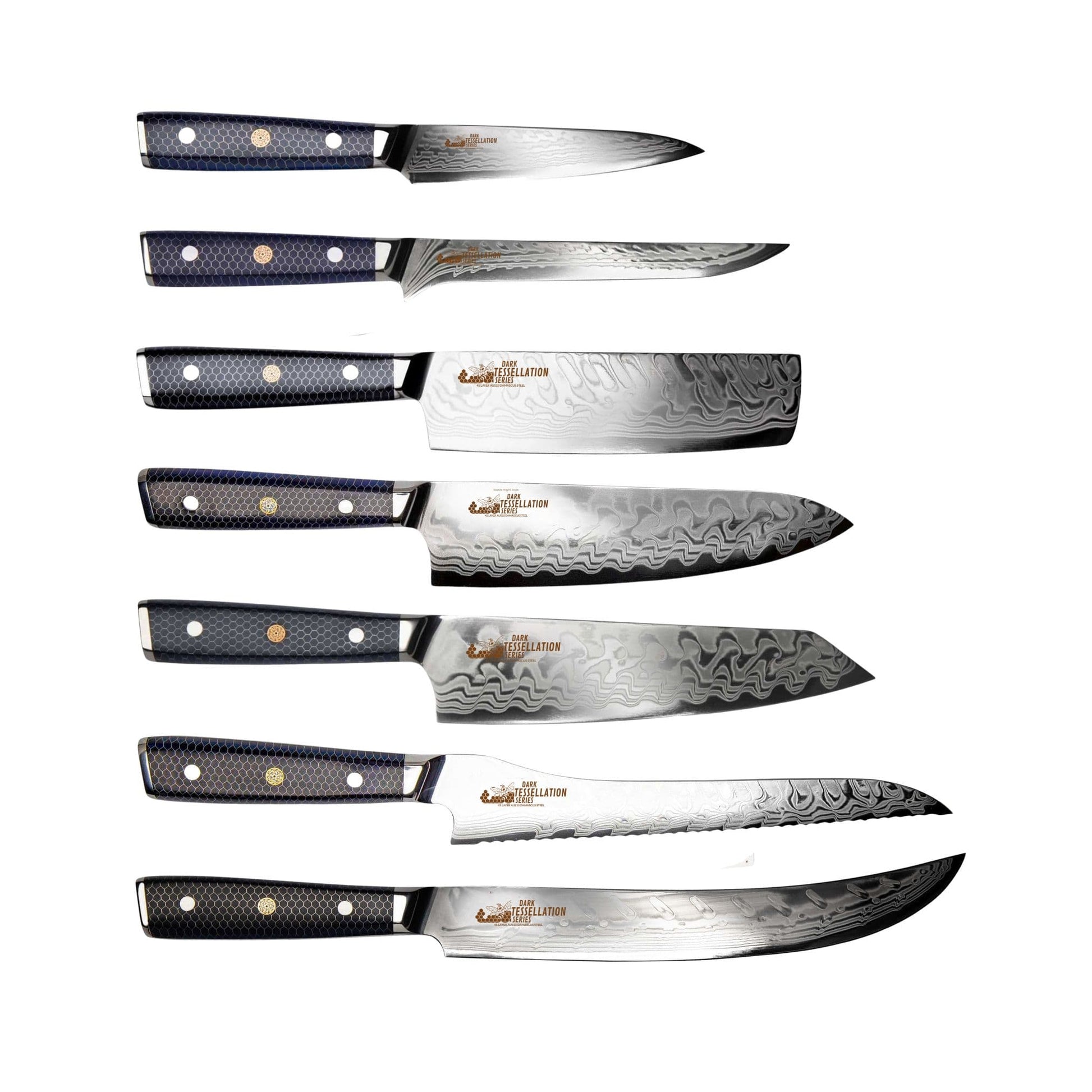 CHEF SUPPLY CO Dark Tessellation Culinary Masterpiece - 7-Piece Knife Set