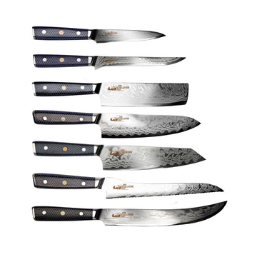 CHEF SUPPLY CO Dark Tessellation Culinary Masterpiece - 7-Piece Knife Set
