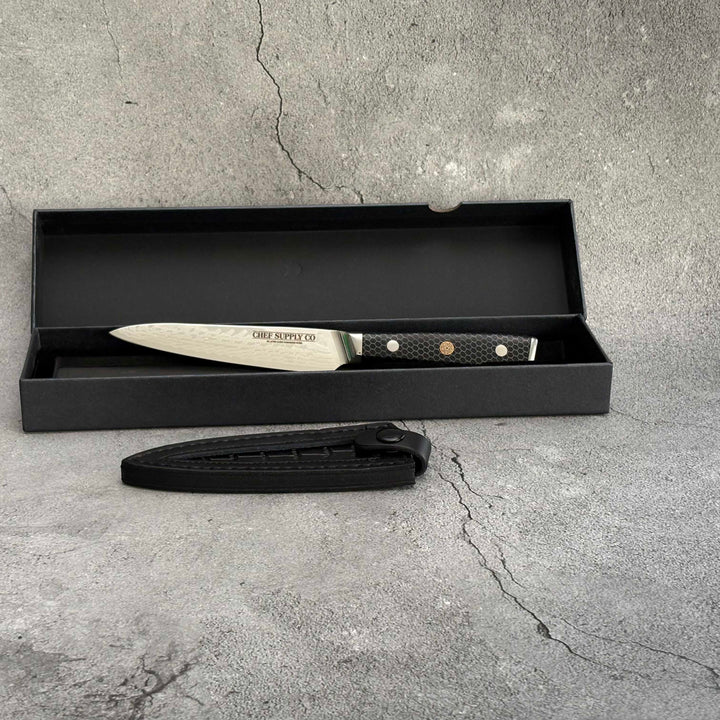 CHEF SUPPLY CO Dark Tessellation Series 13 cm - 5.2 inch AUS-10 Damascus Paring Knife