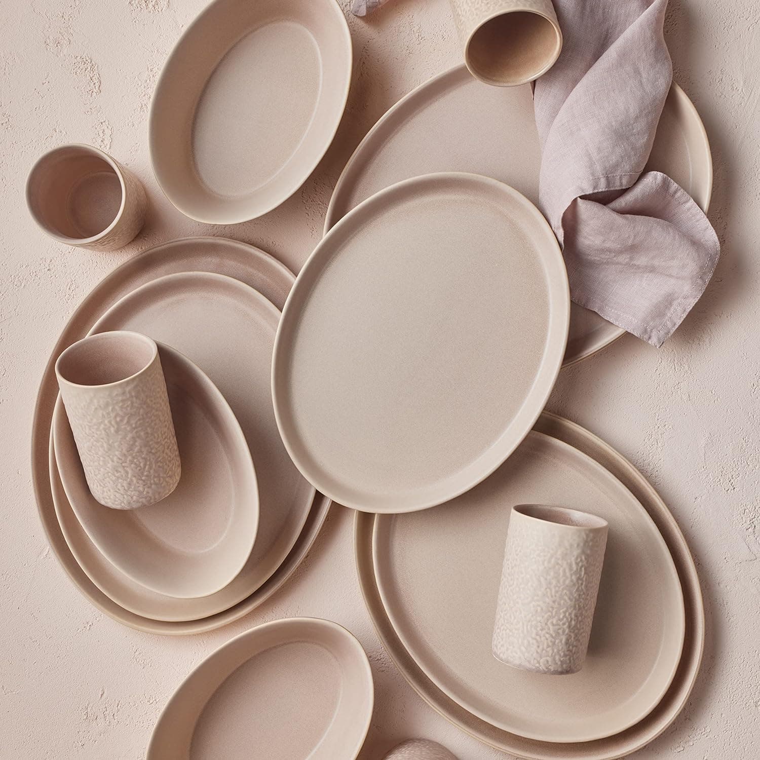 Chef Supply Co Dinnerware Nude Stoneware Dinnerware Set 16Pcs
