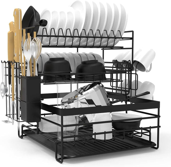 Chef Supply Co Dish Rack 3 Tier Large Capacity Drain Board Rack