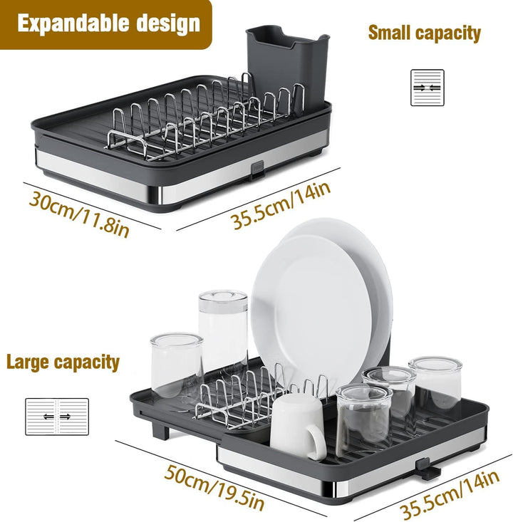 Chef Supply Co Dish Rack Large Capacity Dish Rack (11.8"-20.5")