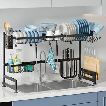 Chef Supply Co Dish Rack Over-Sink Dish Drying Rack – Large Adjustable