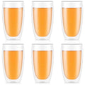 CHEF SUPPLY CO Double Wall Drinking Glasses, 450ml - 15oz, Set of Six