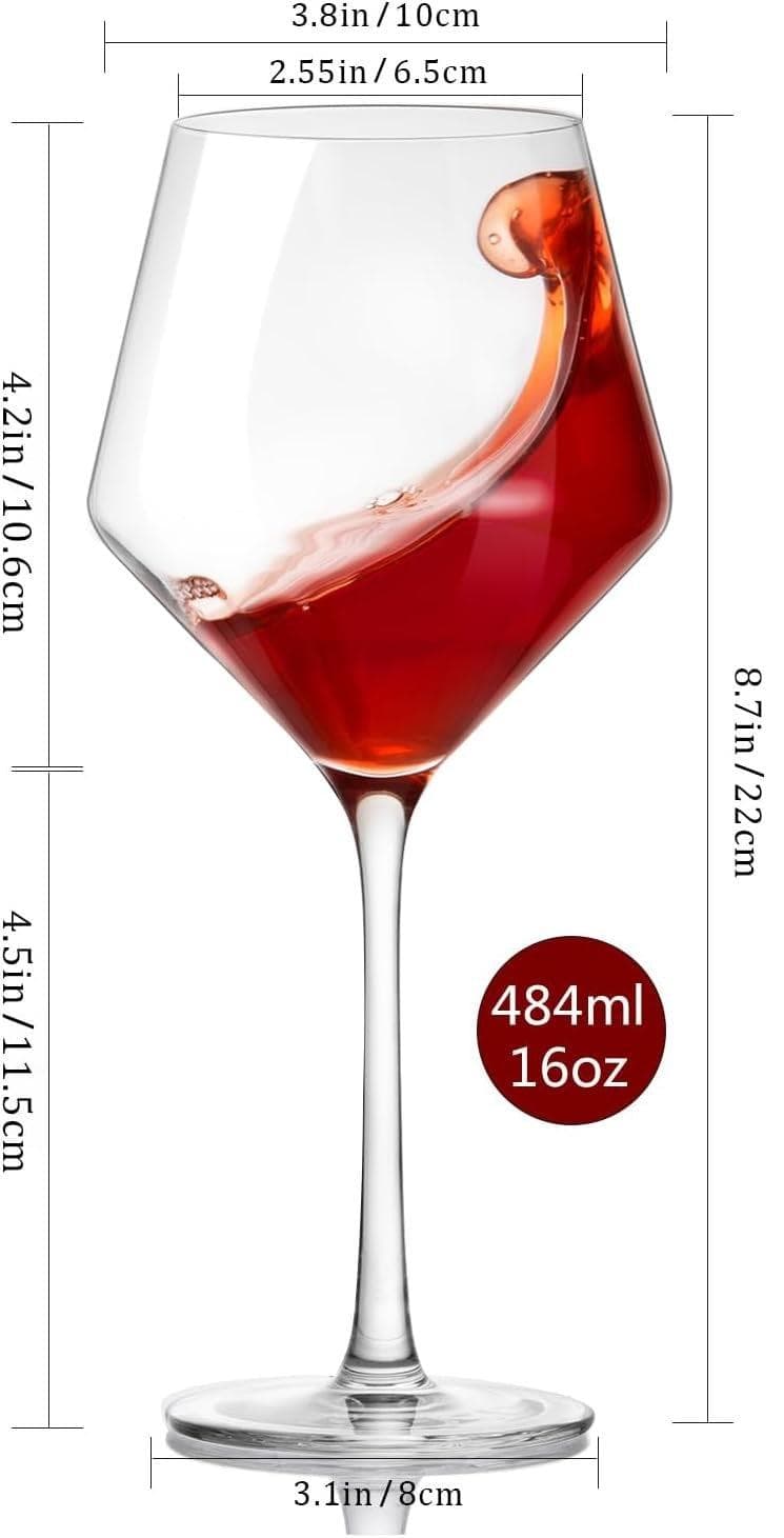 Chef Supply Co Drinking Glassware Crystal Wine Glasses Set of 4