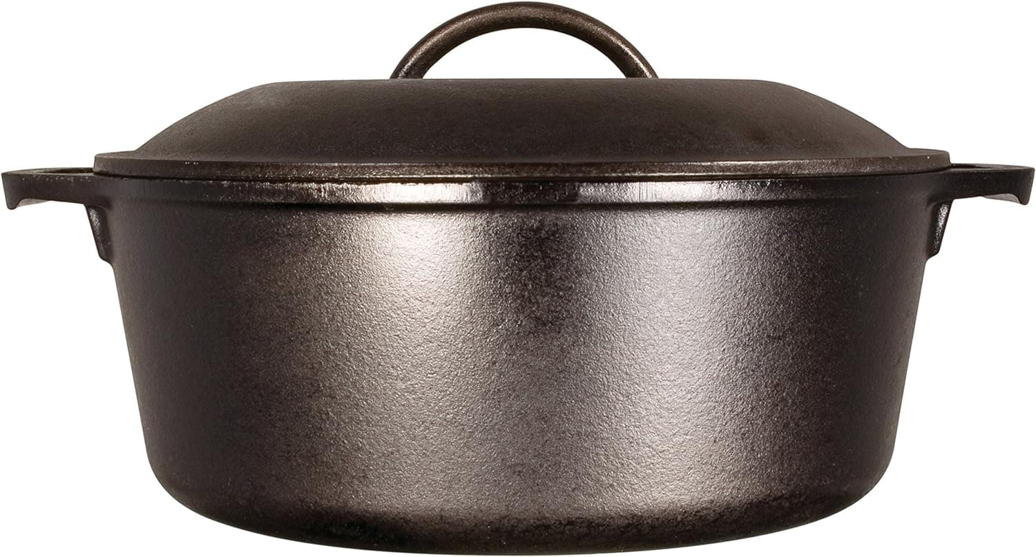 Chef Supply Co Dutch Oven Cast Iron Dutch Oven with Handle Holders 5Qt