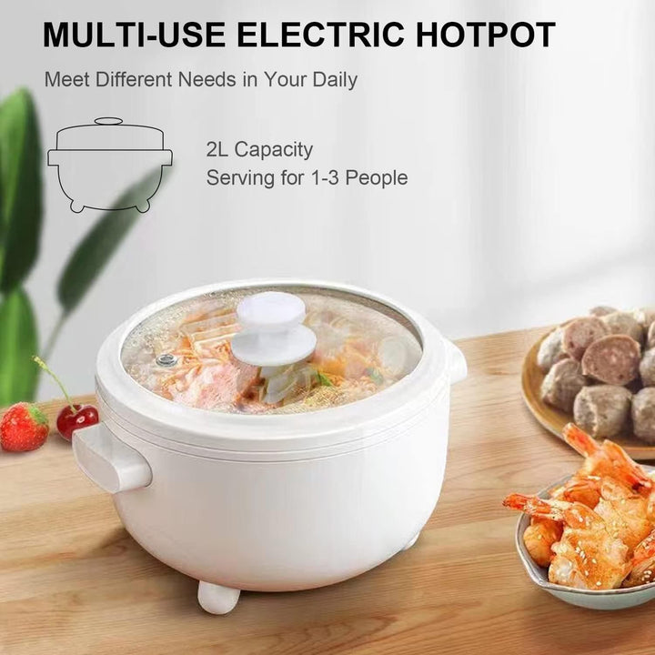 Chef Supply Co Electric Hot Pot Electric Hot Pot with Steamer 2L