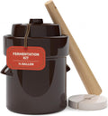 CHEF SUPPLY CO Fermentation Jar 2L Ceramic Fermentation Crock with Weights, Lid & Pounder