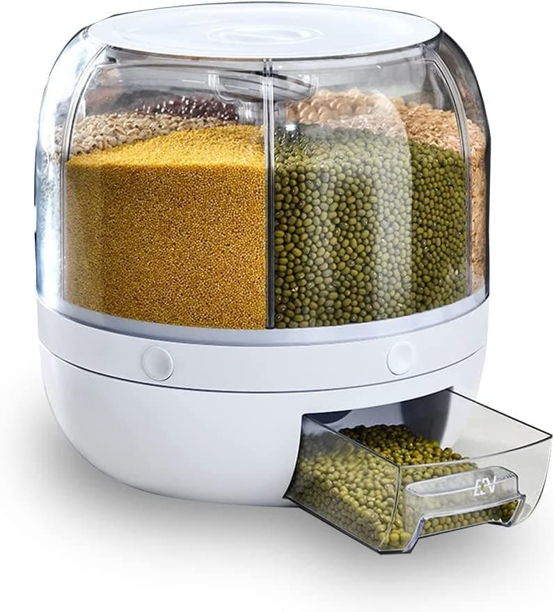 Rotating Grain Storage Container – 10 kg / 6-in-1