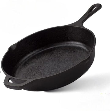 Chef Supply Co Frying Pan Cast Iron Skillet 30cm Includes Silicone Egg Ring