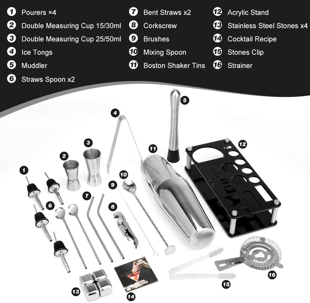 Chef Supply Co Hand Blender Cocktail Shaker Set