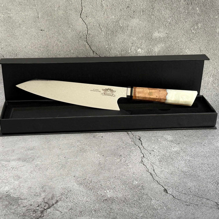 CHEF SUPPLY CO Ice Beach Series 20.5 cm - 8 Inch VG-10 67 Layer Damascus Kiritsuke Chef Knife