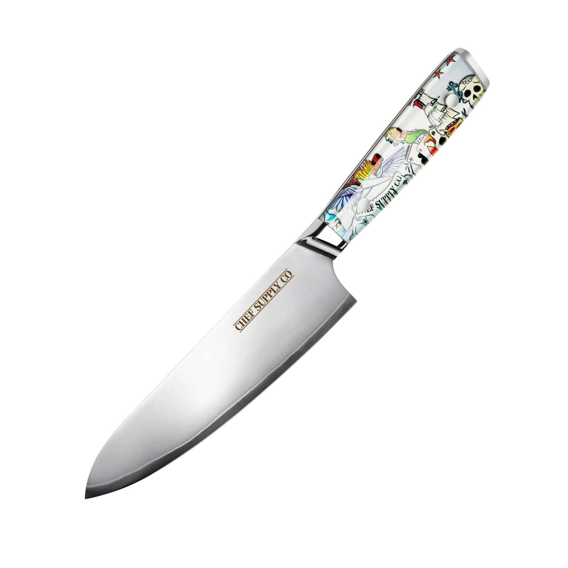 CHEF SUPPLY CO Inked Mk2 Series Chef Knife 21 cm - 8.25 inch VG-10 3-Layer Damascus Steel