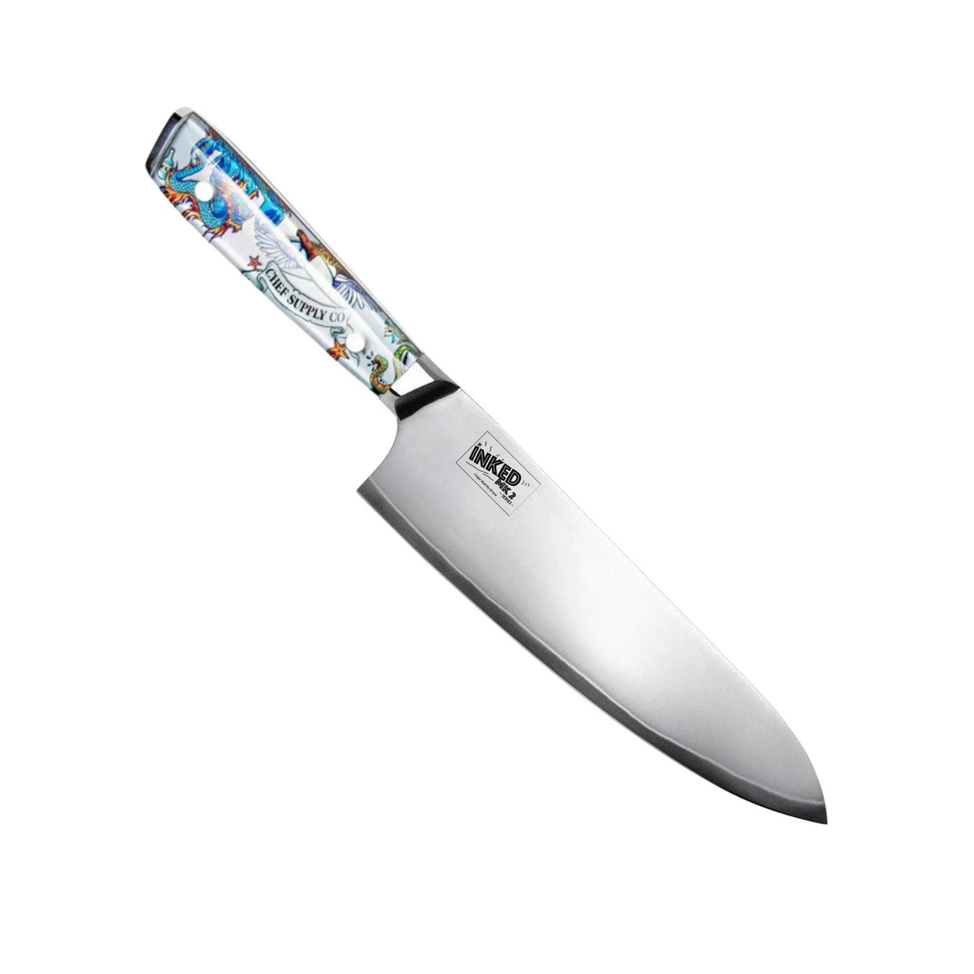 CHEF SUPPLY CO Inked Mk2 Series Chef Knife 21 cm - 8.25 inch VG-10 3-Layer Damascus Steel