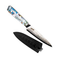 CHEF SUPPLY CO Inked Series 15 cm - 6 inch Utility Knife. 45 Layer AUS-10 Damascus, Resin Handle & Sheath