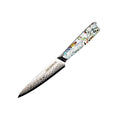 CHEF SUPPLY CO Inked Series 15 cm - 6 inch Utility Knife. 45 Layer AUS-10 Damascus, Resin Handle & Sheath