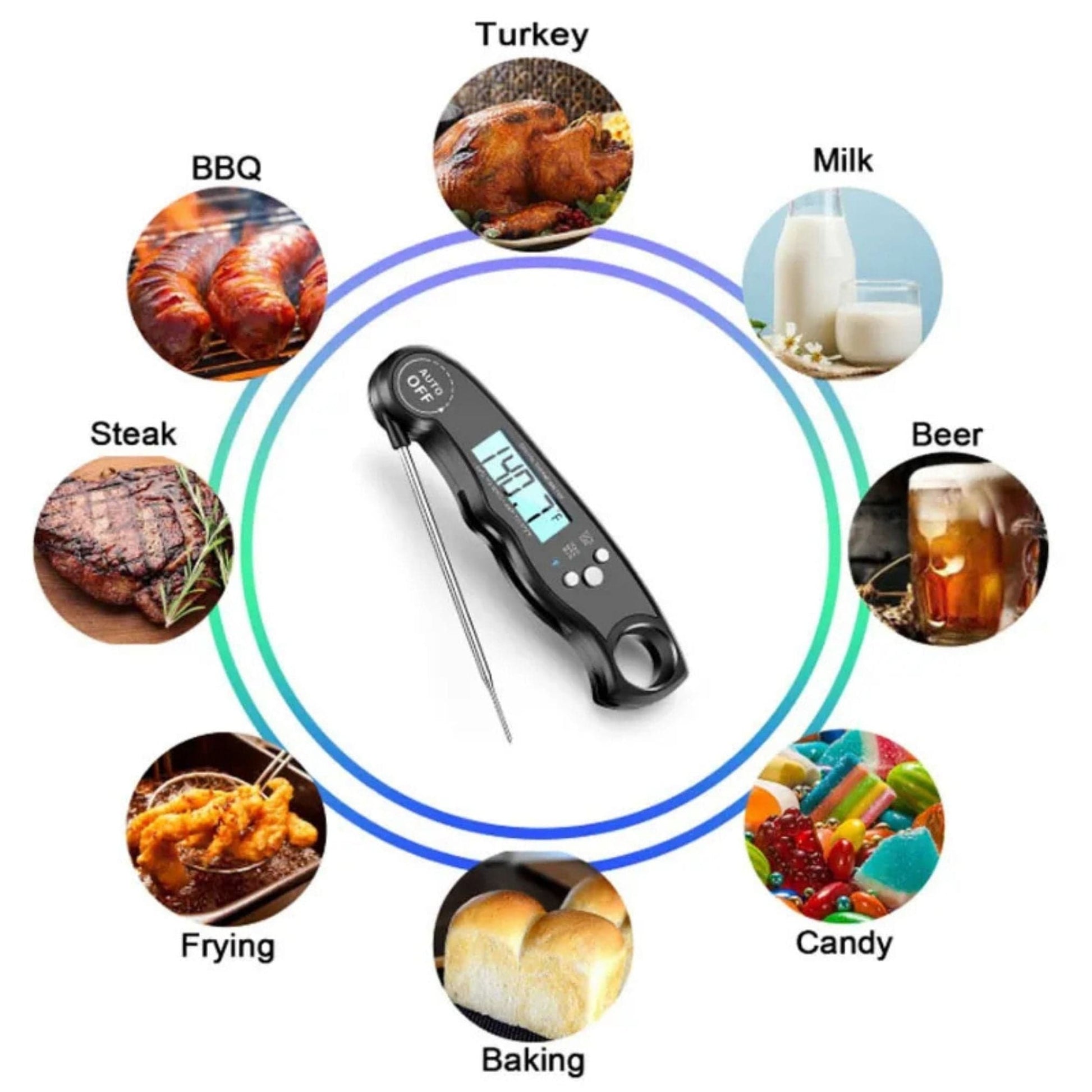 CHEF SUPPLY CO Instant Read Foldable Digital Meat Thermometer