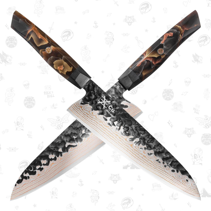 CHEF SUPPLY CO Kitchen Knives Copper Damascus Chef Knife