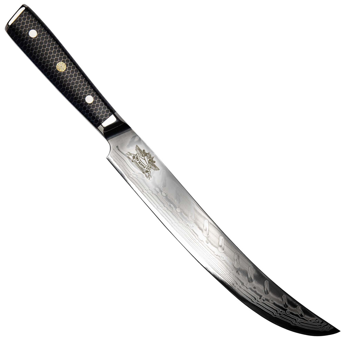 CHEF SUPPLY CO Kitchen Knives Dark Tessellation Series 25.5cm - 9.75 inch 45 Layer Damascus Slicing/Carving Knife