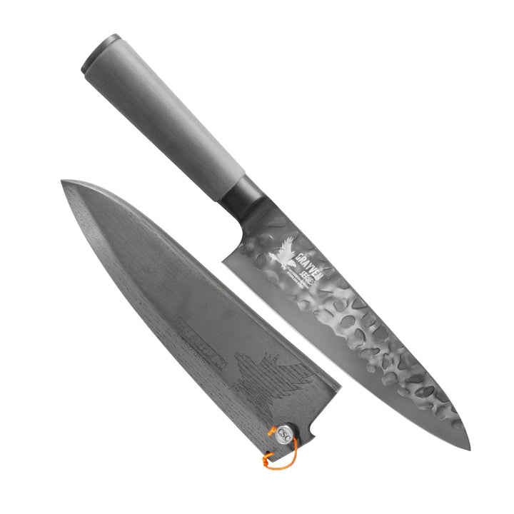 CHEF SUPPLY CO Kitchen Knives Grayven Chef Knife - 20cm - 8” - German Stainless Steel with Wooden Sheath