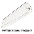 CHEF SUPPLY CO Kitchen Knives INKED SERIES 21CM KIRITSUKE KNIFE WITH WHITE LEATHER SHEATH