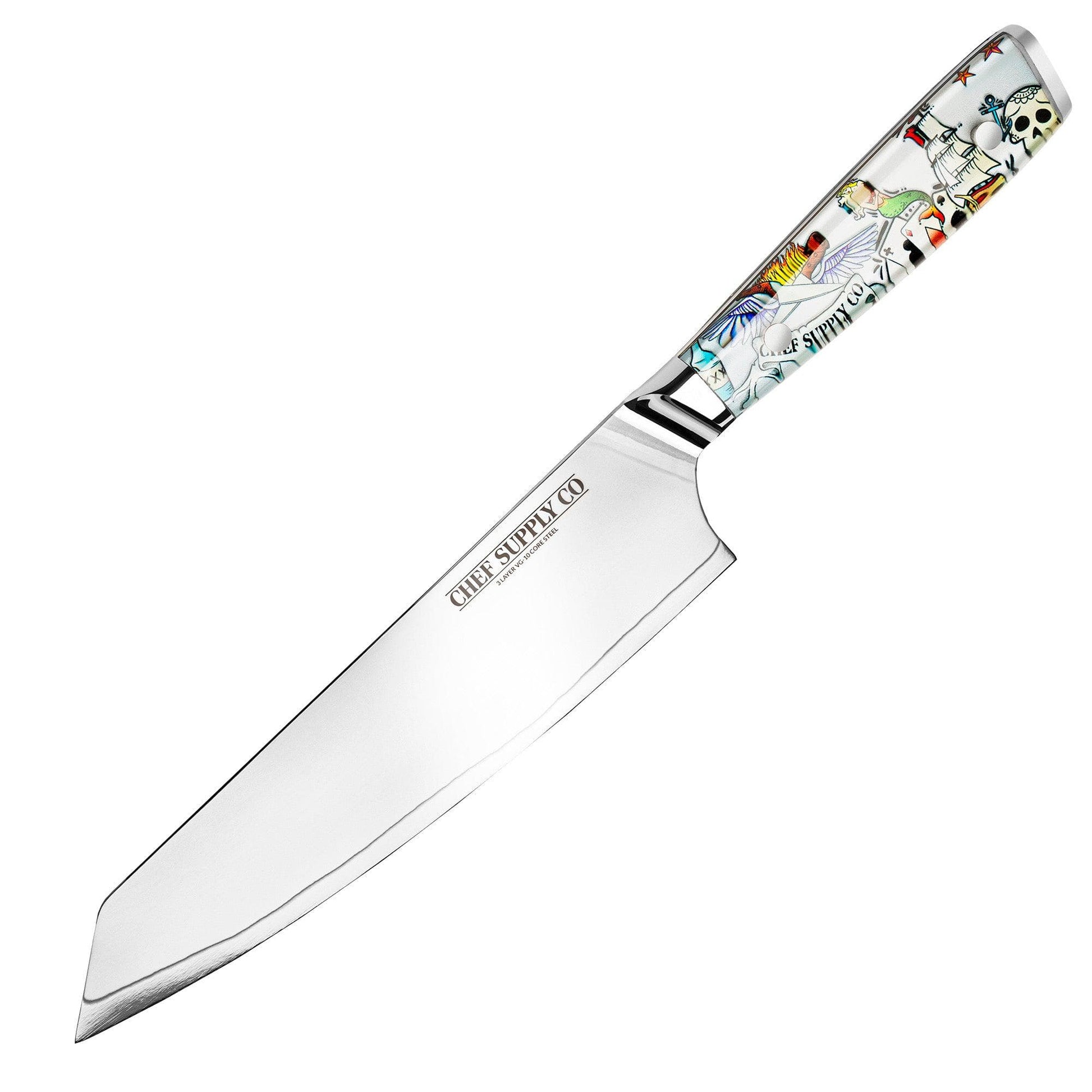 CHEF SUPPLY CO Kitchen Knives Inked Series Kiritsuke 20 cm - 8 inch VG-10 3-layer Damascus Steel Chef Knife