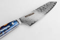 CHEF SUPPLY CO Kitchen Knives Neon Series MK2 - 21 cm - AUS-10 - 45 Layer Damascus Kiritsuke Chef Knife with Leather Sheath