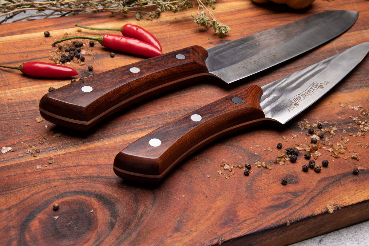 Chef Supply Co Kitchen Knives Red Series 15cm Utility Knife with Full Tang Hard Wood Handle