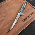 CHEF SUPPLY CO Kitchen Knives Sea Creature MK2 Series 17.5cm / 7” Flexible Fillet Knife – 9Cr18MoV Steel, Resin & Abalone Shell Handle