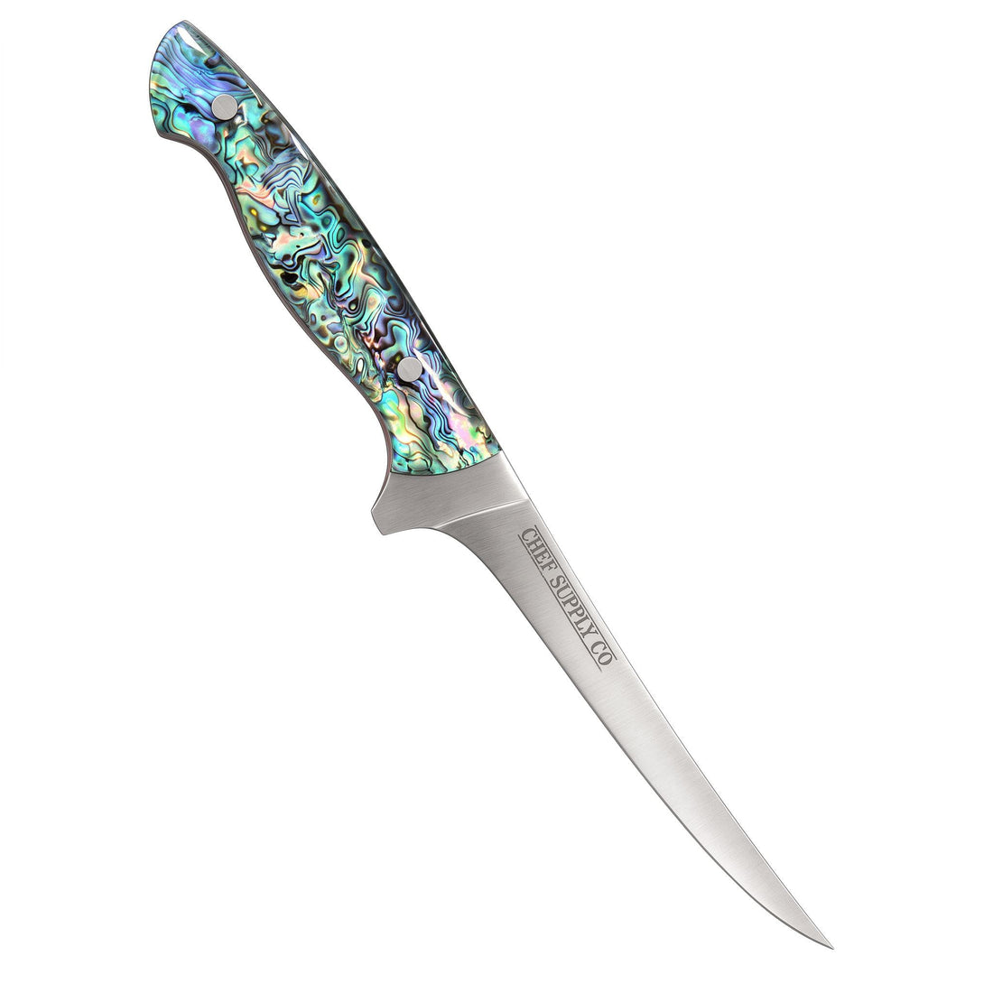 CHEF SUPPLY CO Kitchen Knives Sea Creature MK2 Series 17.5cm / 7” Flexible Fillet Knife – 9Cr18MoV Steel, Resin & Abalone Shell Handle