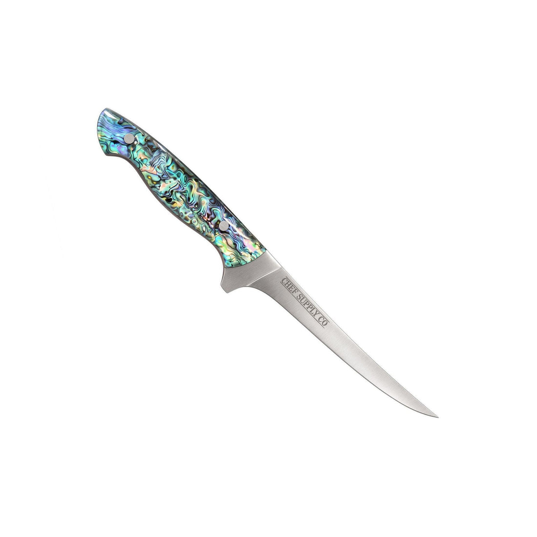 CHEF SUPPLY CO Kitchen Knives Sea Creature MK2 Series 17.5cm / 7” Flexible Fillet Knife – 9Cr18MoV Steel, Resin & Abalone Shell Handle